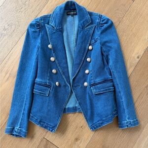 Generation Love Blue Denim Double-Breasted Military Blazer